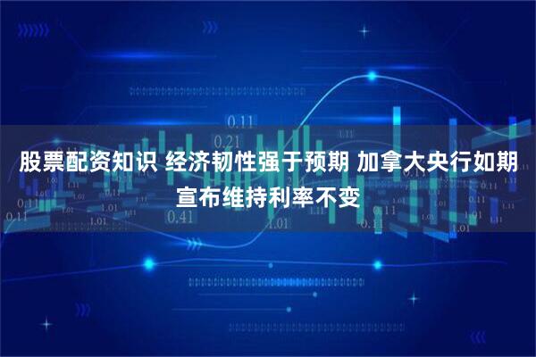 股票配资知识 经济韧性强于预期 加拿大央行如期宣布维持利率不变